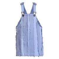 Denim Jumper Dress - Blue Stripe
