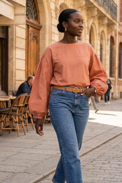 Strasbourg Spring Summer Blouse - Peonidin - Blouse