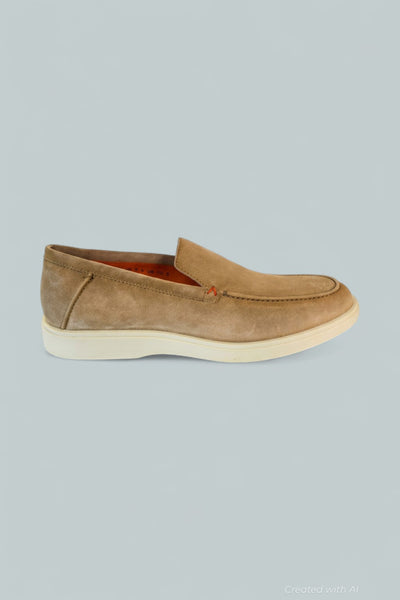Suede Loafer - Brown - 9 1/2 UK - Loafers
