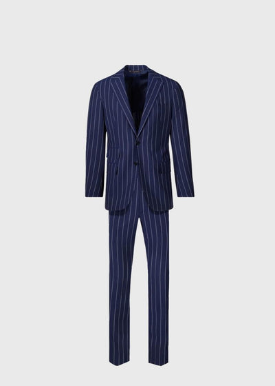 Super 130s Stripe Suit - Blue - Suit