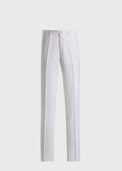 Super 130s Wool Clearcut Trouser - White - 36 Regular - Trouser
