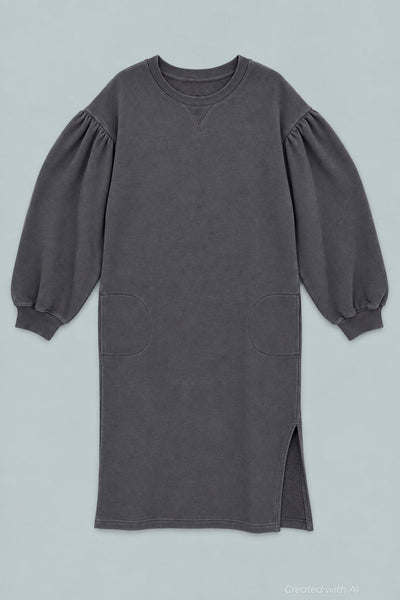 Sweatshirt Dress - Black - Dresses