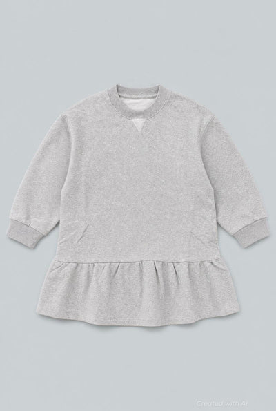 Sweatshirt Dress - Heather Gray - Dresses