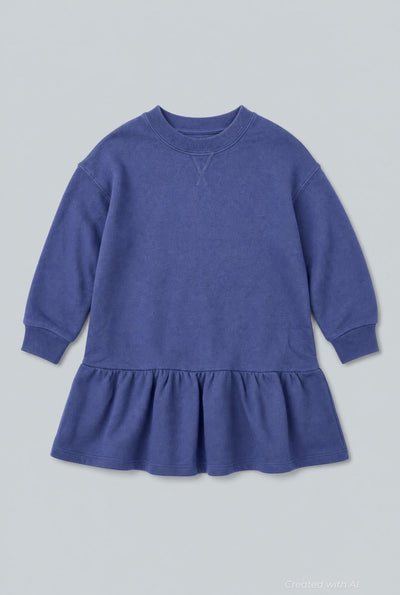Sweatshirt Dress - Navy - Dresses