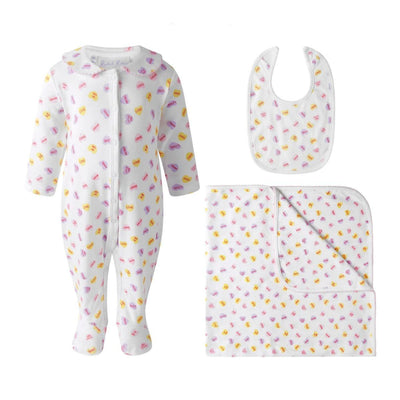 Sweetie Heart Babygro Blanket & Bib Gift Set - Footies