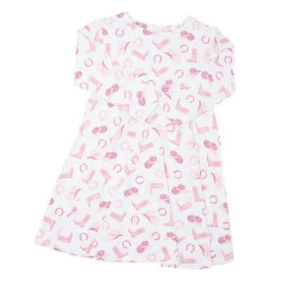 Swirly Girl Dress - Cowgirl Boots - Dresses