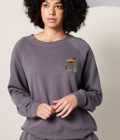 Flower Pullover - Charcoal