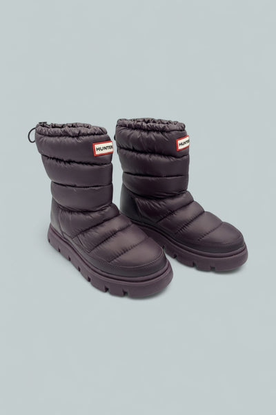 Maribel Lug Sole Insulated Waterproof Snow Booties - Dark Purple