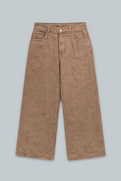 Francisca Pant Floral Denim - Mocha Denim Jaquard