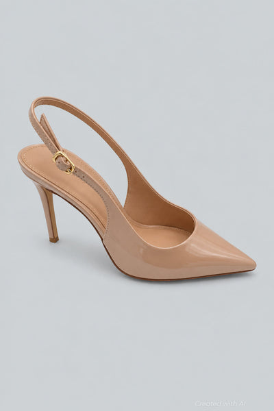 Taylr Pumps Exclusive - Tan Patent - 8 - Slingback