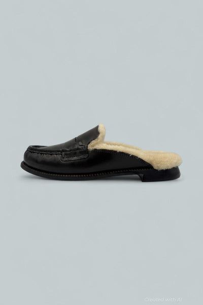 Temi Shearling Penny Loafer Mule - Espresso Spazzolato - 11 - Mules