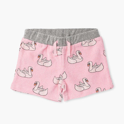 Terry Sweatsuit Shorts - Swan Floatie - 0-6m - Shorts