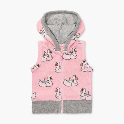 Terry Sweatsuit Top - Swan Floatie - 0-6m - Hoodie