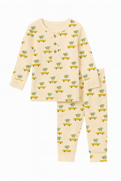 Christmas Camper Henley Waffle Pajama Set - Infant