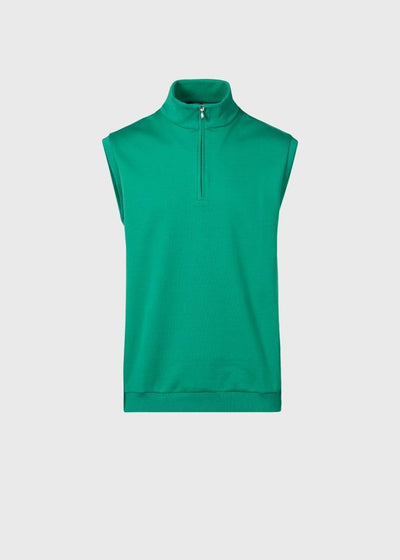 Interlock Cotton Jersey Pullover Vest - Green