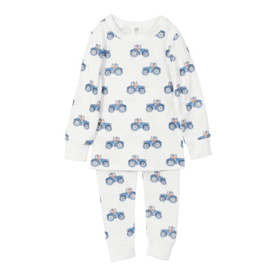 Long John Pajama Set - Tractor Bunny