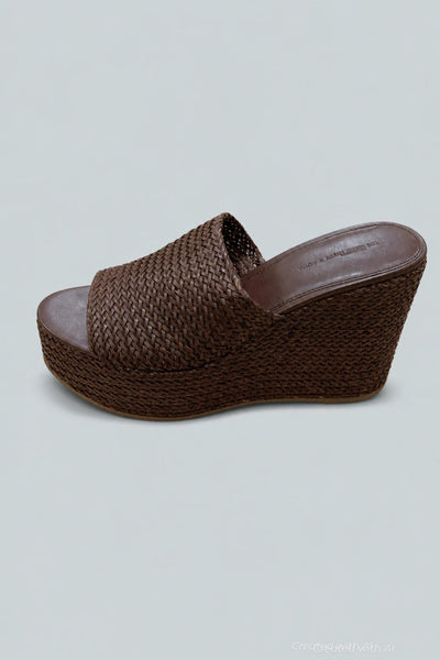 The White Lotus X Aqua Women’s Platform Sandals - Dark Brown - Sandal