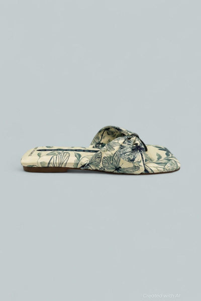Tia Ruched Sandals - Dragonfly Bandana - 7 - Sandals