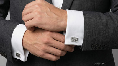 Titanium Origami Star - Silver - One Size - Cufflinks