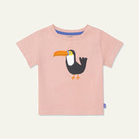 Recycled Cotton Toucan Baby T-shirt - Misty Rose