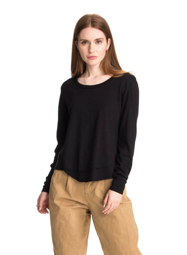 Today Mock Layer Long Sleeve T-Shirt - Black - T-shirt