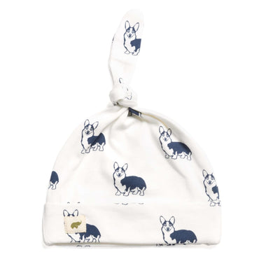 Top Knot Cap - Corgi Love - 0-6m - Knot Hat