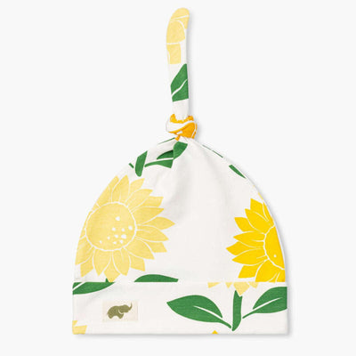 Top Knot Cap - Sunflower Field - 0-6m - Knot Hat