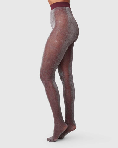 Tora Shimmery Tights - Plum - Tights