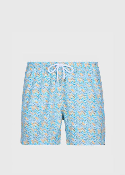 Multicolor Zig Zag Swim Trunk - Blue Multi