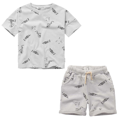 Musica Print Set - Light Grey - T-shirt