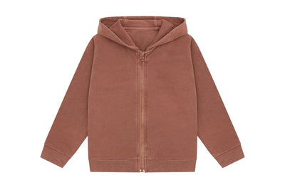 Organic Cotton Zip Up Hoodie - Clay Pink - Beetroot Plant Dye