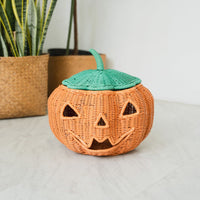 Pumpkin Face Rattan Basket