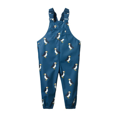Splash Overalls - Puffin Teal Print
