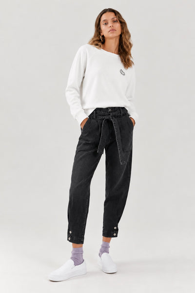 June Tie-Waist Denim - Black