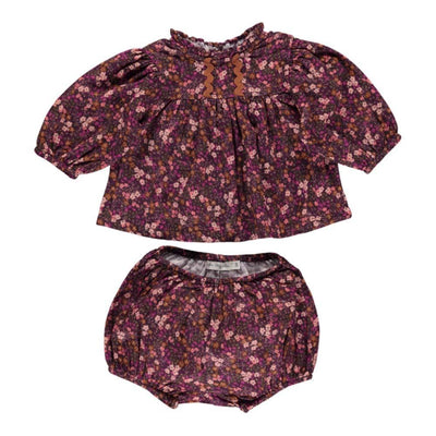 Lena Baby Set - Mulberry Mini Floral - Bloomer