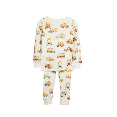 Long John Pajama Set - Pumpkin Trucks