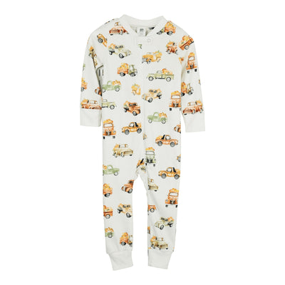 Full Zip Footless Pajamas - Pumpkin Trucks