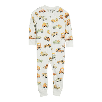 Full Zip Footless Pajamas - Pumpkin Trucks