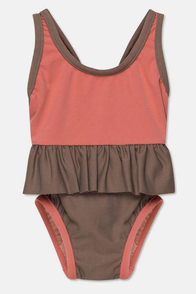 Uv frill baby swimsuit - Taupecoral swim - One Piece Swim