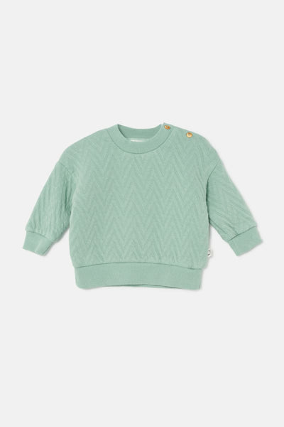 Quilted Zigzag Baby Sweatshirt - Green