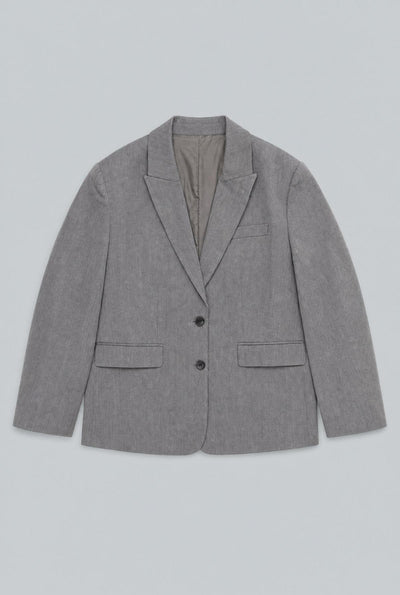Melange Oversized Blazer - Charcoal