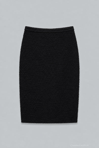 Valerie Tweed Midi Skirt - Black - Skirt