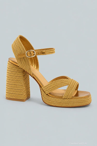 Valle High Heel Sandals - Yellow - 6.5 - Sandal