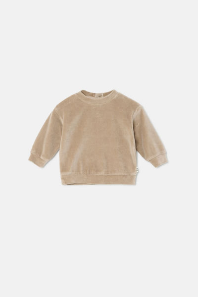 Velour Baby Sweatshirt - Beige - Crewneck Sweatshirt