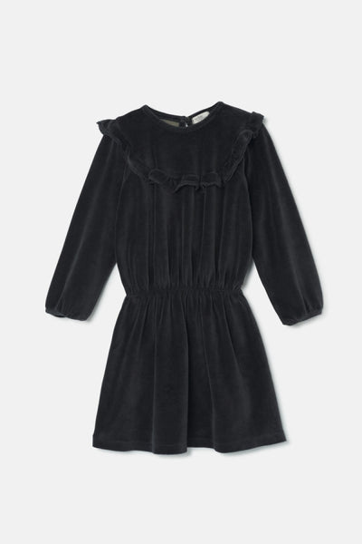 Velour Dress - Dark Grey - Dresses