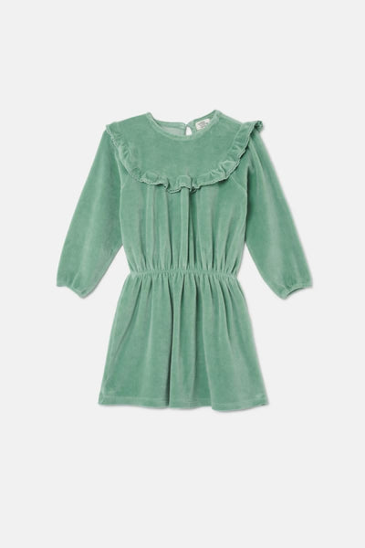 Velour Dress - Green - Dresses