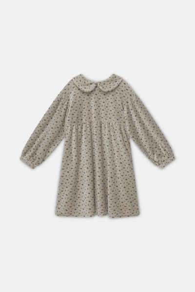 Velour print dress - Light grey - Dresses
