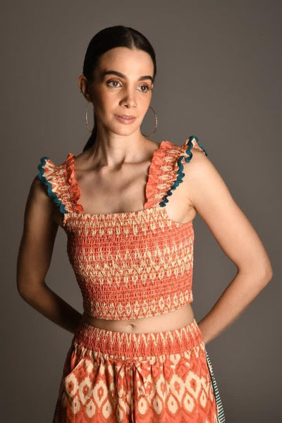 Pia Crop Top - Coral