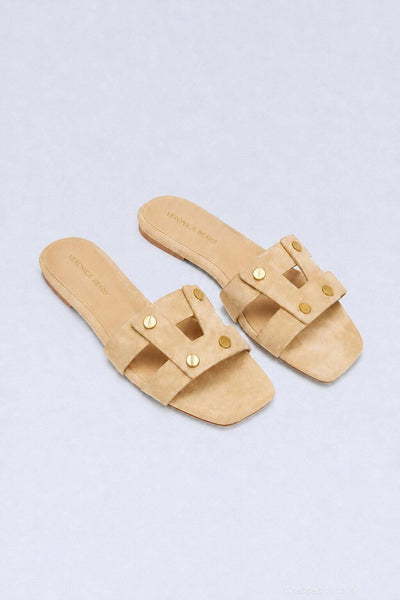 Via Suede Slides - Sand - 9 - Sandal