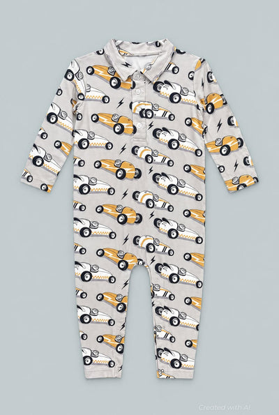 Vintage Racecars Polo Romper - Alex’s Whip - Romper